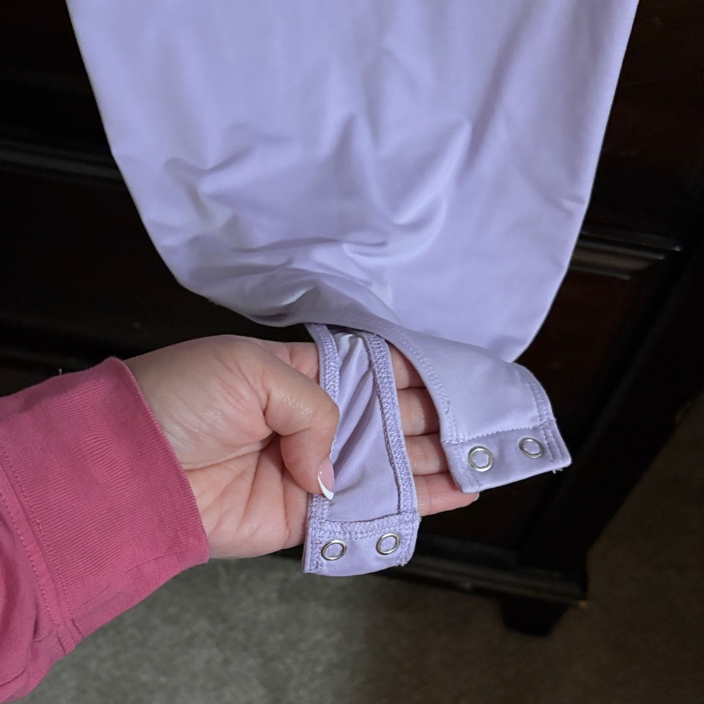 Express Lilac Ruffle Bodysuit - Picture 3 of 3
